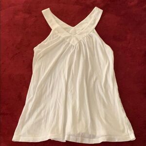 Vintage Da-Nang Surplus White 100% Cotton Flowy Crossback V-Neck Tank Top Small